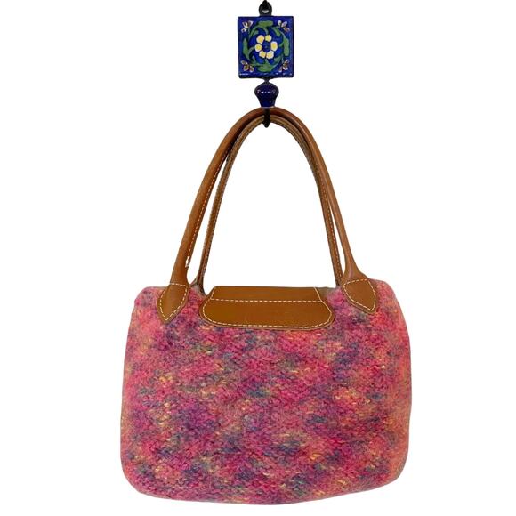 Tote Handbag Marled Woven Wool International Colorful Snap Closure Small Bag EUC - Picture 2 of 9